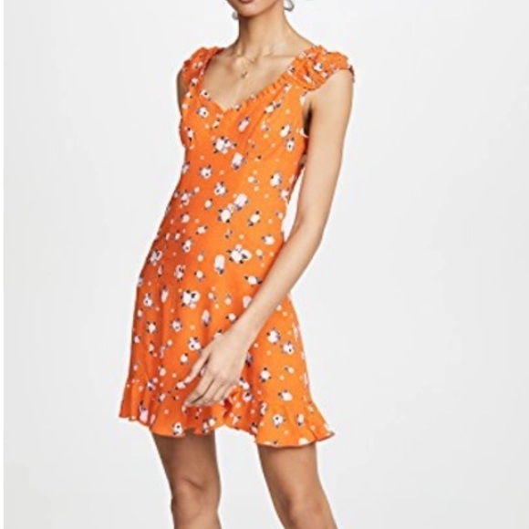 Free People Like A Lady Printed Mini Dress In Orange size XS - Picture 11 of 12